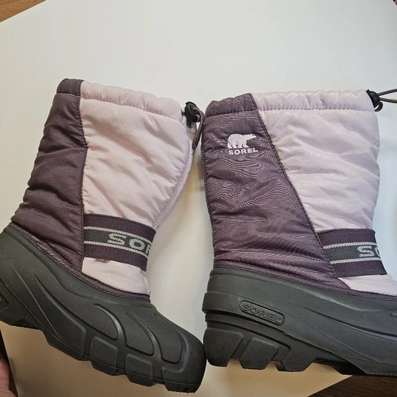 Sorel Winter Snow Boots Insulated Drawstring Purple Pink Size 5 - Picture 9 of 13